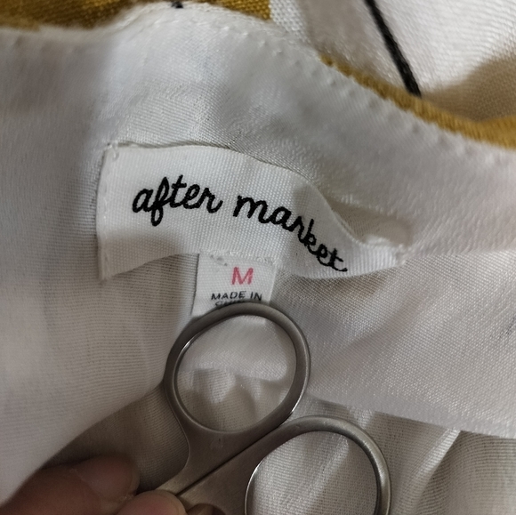 After Market Mustard  Yellow White Stripe Halter Sundress - Picture 8 of 9